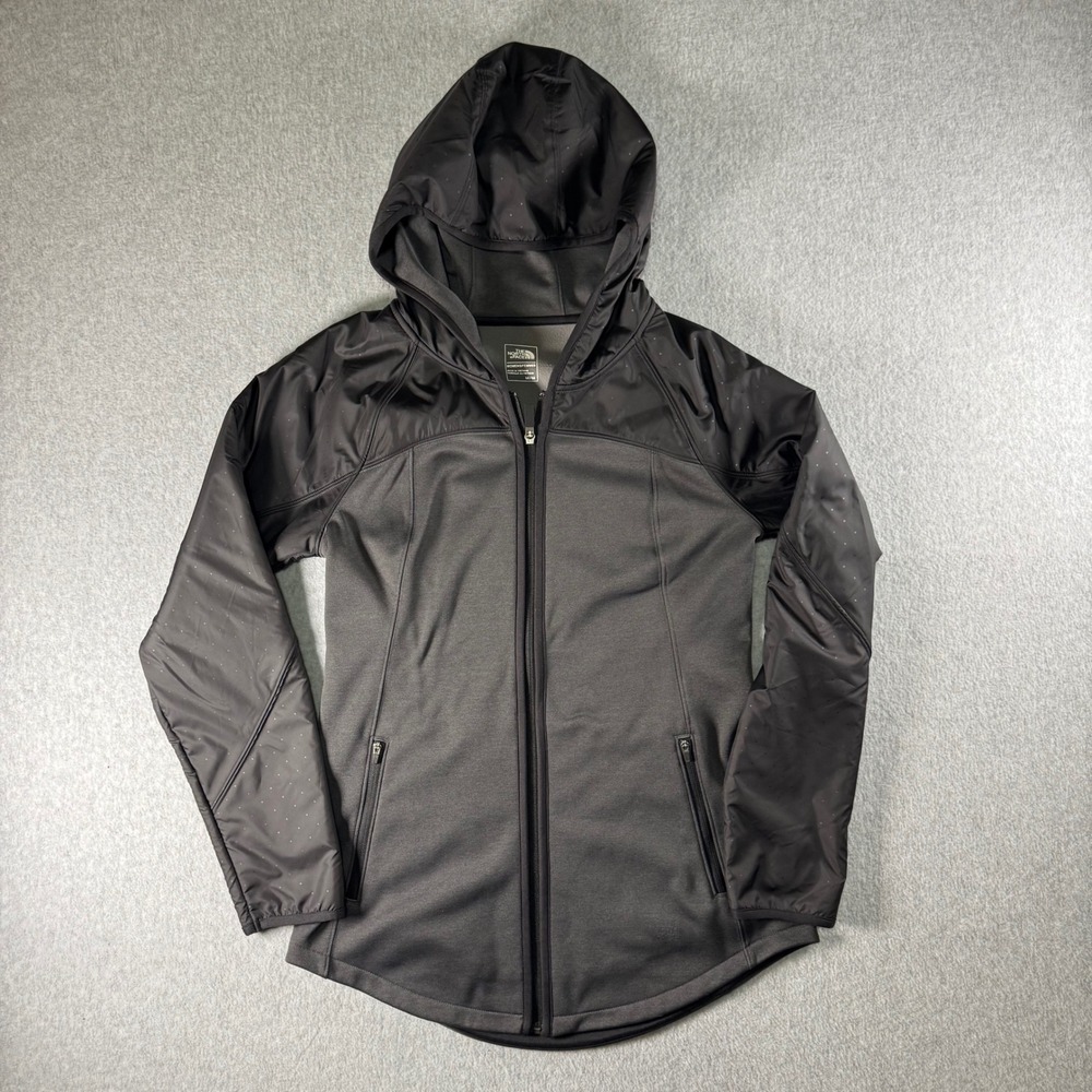 The North Face Mountain Athletics Full Zip Fleece Hoodie Gray Black Womens M